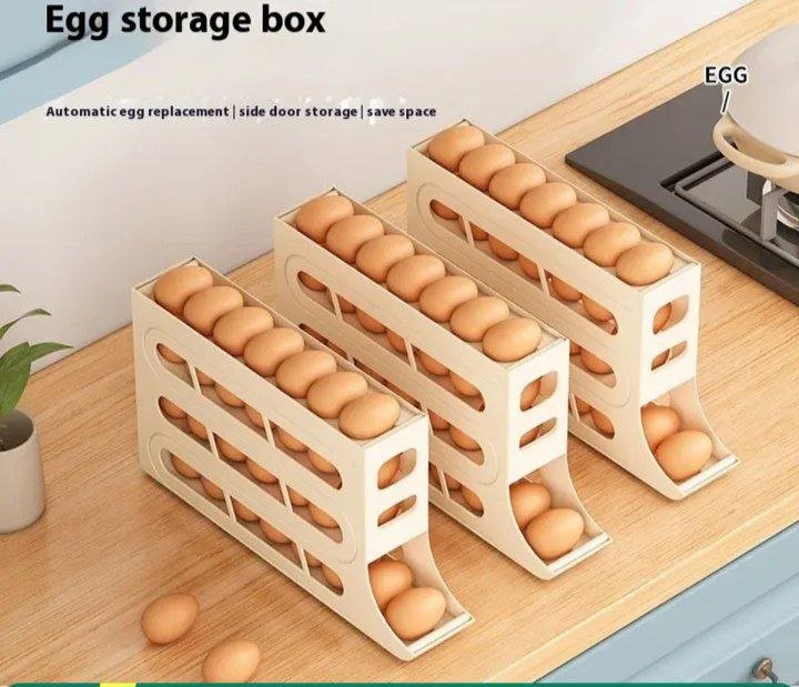 4-Layer Automatic Rolling Egg Holder for Fridge –